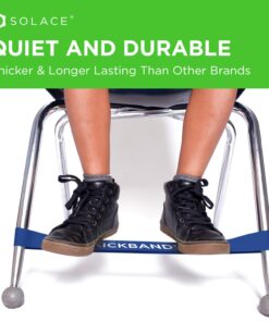 KICK BANDS Chair Bands for Kids with Fidgety Feet - Fidget Chair Bands for Kids 12-Pack - Kickbands ADHD Band for Classroom Chairs & Desks - Solace Sensory Kickband (BLUE) 12-Pack (BLUE) 7 71 v761IxPL