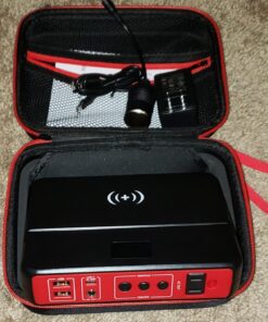 Portable Power Bank with AC Outlet, 83Wh/22500mAh 110V/85W Portable Laptop Charger Battery Bank, External Battery Pack Power Supply for Home Emergency Outage, Outdoor Camping RV Trip Adventure Red 91 71 vy5xvs6L