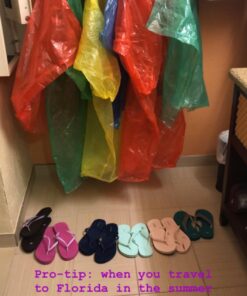 Lingito Rain Ponchos Family Pack - Emergency Drawstring Hood Poncho for Children & Adults Lightweight Reusable or Disposable Family - (4) Adult + (4) Children Multicolor 31 71 vyioWubL 2