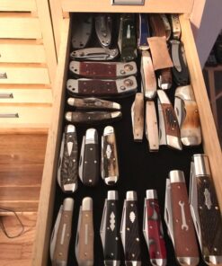 Collector's Knife Display Case Tool Storage Holder Cabinet Drawers Pocket Watch Collection Showcase Walnut Finish 26 71 wD4w6xpL