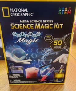 NATIONAL GEOGRAPHIC Science Magic Kit – Science Kit for Kids with 50 Unique Experiments and Magic Tricks, Chemistry Set and STEM Project, A Great Gift for Boys and Girls (Amazon Exclusive) Mega Science Magic 59 71 wh7ZHfqL