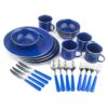 Stansport 24-Piece Enamel Camping Tableware Set Blue 16 71 wtNIPxsL