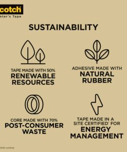 Scotch Contractor Grade Masking Tape, Tan, Tape for General Use, Multi-Surface Adhesive Tape, 0.94 Inches x 60.1 Yards, 6 Rolls 0.94" Width 20 71 wvKZoM5L