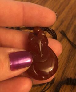 COOLSOME Women's Red Agate Fox Queen Pendant Necklace Grounding Stone Protection 37 71 x843508L