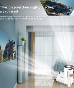 LIMIMART 40"-130" Smart Mini Projector 5G WIFI, Support 4K, Big Screen Experience with Premium 360 Sound, 5.0 Bluetooth Movie Projector Compatible With Android/iOS/Windows/TV Stick/HDMI/USB/Audio 3.5 19 71 xXwoy83L