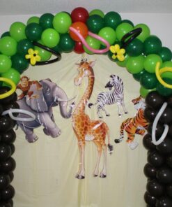 Beistle 6 Piece Plastic Jungle Theme Safari Animal Photo Backdrops for Birthday Party Supplies, 17” – 64”, Multicolored Jungle Animal 39 71 xk6MxRPL 1