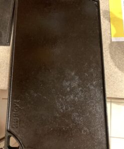 Lodge LDP3 Cast Iron Rectangular Reversible Grill/Griddle, 9.5-inch x 16.75-inch, Black 16.75 Inch Double Burner 33 71 y80A90ML