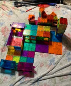 cossy 120Pcs Magnet Tiles Magnetic 3D Building Blocks Set Educational Construction Toys for 3+ Year Kids with Stronger Magnets, Rivets-Fastened, Educational, Recreational, Conventional 120 45 710 NS5r0pL