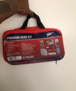 Lifeline AAA Premium Road Kit, 42 Piece Emergency Car Kit with Jumper Cables, Flashlight and First Aid Kit,4330AAA,Black 32 710 UPIHRGL