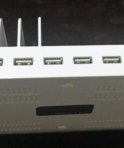 Alxum iPad Charging Station for Multiple Devices, 96W 10 Port Cell Phone Charging Station Organizer,USB Fast Charger Dock Compatible w iPad/iPhone/Android/Kindle/Fire/Kindle Tablet, UL Certified,White 56 710 nqM67HL