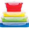 Kitchen + Home Thin Bins Collapsible Containers – Set of 4 Rectangle Silicone Food Storage Containers – BPA Free, Microwave, Dishwasher and Freezer Safe 73 71007UekOTL