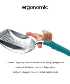 DuraScoop® Premium Multicat Cat Litter Scoop | Solid Metal | Litter Box Tray Pan Sifter Random Color 39 71009ZiAeXL