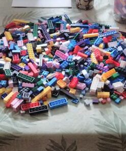 SCS Direct Building Block Bricks- Set of 1000 Pc Bulk Set-10 with 54 Roof Pieces- Compatible & Tight Fit with All Major Brands- Great for Activity Tables, Creativity & School Projects 46 7100PGypzJL