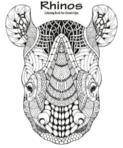 Rhinos Coloring Book for Grown-Ups 1