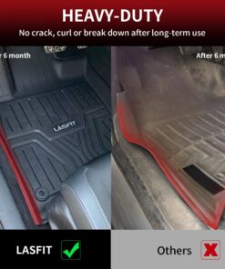 LASFIT Floor Mats Fit for Honda Civic 2016-2021 1st & 2nd Row Set, All Weather TPE Car Liners Black 24 71025hFhm8L