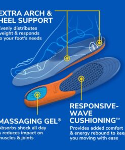 Dr. Scholl's Extra Support Insoles Superior Shock Absorption and Reinforced Arch Support for Big & Tall Men to Reduce Muscle Fatigue So You Can Stay on Your Feet Longer (for Men's 8-14) 18 71027tskYgL