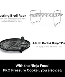 Ninja FD302 Foodi 11-in-1 Pro 6.5 qt. Pressure Cooker & Air Fryer that Steams, Slow Cooks, Sears, Sautés, Dehydrates & More, with 4.6 qt. Crisper Plate, Nesting Broil Rack & Recipe Book, Silver/Black 6.5 Quart Cooking Pot 29 71028aXg1aL