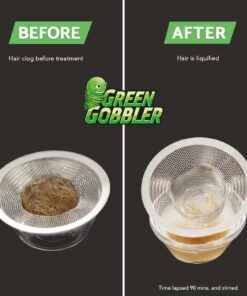 Green Gobbler Drain Clog Remover | Toilet Clog Remover | Dissolve Hair & Organic Materials from Clogged Toilets, Sinks and Drains | Drain Cleaner and Opener, 128 oz 20 7102EvbSiIL