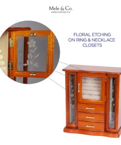 Mele and Co. Richmond Wooden Jewelry Box (Walnut Finish), Medium 15 7102PnqJzSL