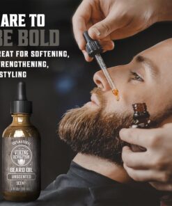 Viking Revolution Beard Oil Conditioner - All Natural Unscented Argan & Jojoba Oils - Softens, Smooths & Strengthens Beard Growth - Grooming Beard and Mustache Maintenance Treatment, 1 Pack 1 Ounce (Pack of 1) 23 71038fygZ8L