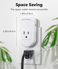 BN-LINK Wireless Remote Control Electrical Outlet Switch for Lights, Fans, Christmas Lights, Small Appliance, Long Range White 10A/1200W, 1 Remote + 1 Outlet 1 Remote 1 Outlet 17 71039EVlapL