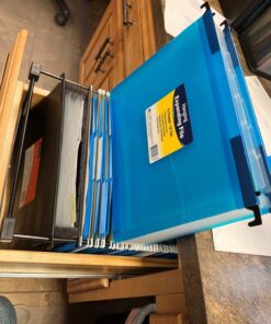 Smead Poly Hanging Expanding File, 12 Indexed Dividers, Retractable Hooks, Letter Size, Black (65125) 15 7103kCM5ZWL