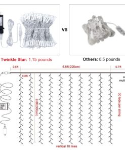 Twinkle Star, 8.26 Inches Indoor Outdoor, LED String Light for Christmas Wedding Party Home Garden Bedroom Wall Decoration (White) White 300 LED 23 7103vnSlPOL