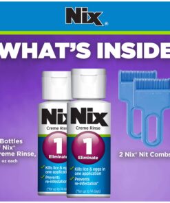 Alternative view of Nix Lice Killing Creme Rinse Extra Strength Family Pack, 2 Creme Rinse, 2 fl oz bottles & 2 Lice Combs 2 Fl Oz (Pack of 1) Lice Removal Comb