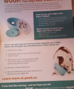 PAW5 Rock 'N Bowl Puzzle Feeder Dog Bowl - Fun Interactive Enrichment Dog Dish - Slow Feeder for Dogs - Stops Bloating - BPA and Phthalate-Free Plastic Made in The USA 21 7104PUZ5b9L