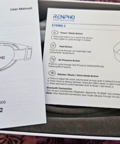 RENPHO Eyeris 2 Extended - Eye Massager with Heating Pad for Migraines, Heated Eye Mask for Relax, Eye Care, Face Massager for Eye Strain Eye Bags Dry Eyes, Improve Sleep, Ideal Birthday Gift Sliver 65 7104v6Q ddL