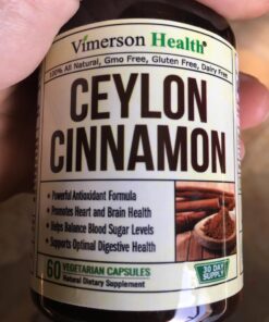 Organic Ceylon Cinnamon Capsules - Ceylon True Cinnamon Supplements (Canela de Ceylan) for Inflammation Balance, Cognitive Function, Metabolic, Antioxidant Support. Non-GMO. Vegan. 60 Caps Made in USA 39 7105CFwBRiL 1