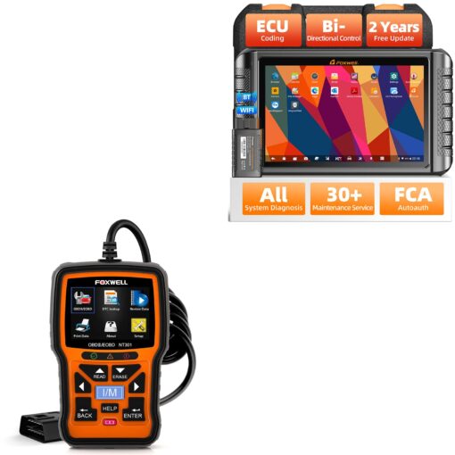 FOXWELL NT1009 Bluetooth Bi-Directional Scan Tool (Ugraded Ver. of NT809/NT809BT/NT909) + NT301 OBD2 Scanner Professional Mechanic OBDII Diagnostic Code Reader