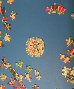 Bgraamiens Puzzle-Blooming Color-1000 Pieces Gradient Puzzle Color Challenge Blue Board Round Jigsaw Puzzles 43 7106FPL2MAL