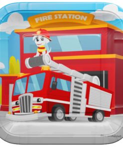 Blue Orchards Firefighter Standard Party Supplies Pack (109 Pieces for 20 Guests) - Fireman Party Plates and Napkin, Fire Truck Birthday, Boy Birthday Party Decorations, Firefighter Theme Party Fire Truck Party Supply Packs 12 7107JxUrWrL