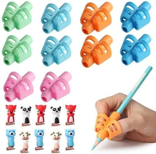 Mr. Pen- Pencil Grips for Kids Handwriting, 20 PCS (10 Finger Grips+10 Clips), Pencil Grips, Pencil Grips for Kids, Pencil Holder For Kids, Pencil Grippers, Finger Grips For Pencils, Pen Grip