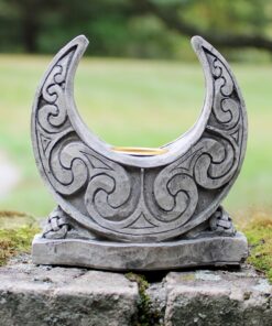Moon Candle Holder Stone Finish 9 71086I77c4L