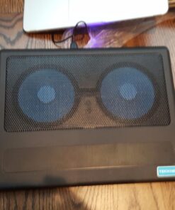 TECKNET Laptop Cooling Pad, Portable Ultra-Slim Laptop Cooler, Gaming Cooling Pad Stand with 2 USB Powered Fans Wind Speed Adjustable, Fits 12-16 Inches (Blue) Blue 50 7108FiasmYL