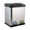 Organize It All Dual Compartment Step-On 8-Gallon (30 liter) Recycling Trash Can, Stainless Steel 20 7108R2AcKRL 1