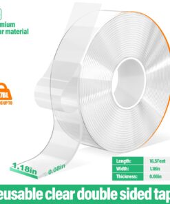 Alternative view of CREGEAR Double Sided Tape Heavy Duty, 1.18" x 16.5 FT Extra Large Nano Adhesive Tape, Clear Mounting Tape Strong Adhesive Strips, Multipurpose Wall Hanging Tape Sticky Carpet Photo Frame Poster 16.5FT 1Pack