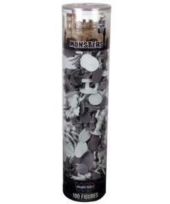 Monster Mini Action Figure Playset- 100 Horror Toy Miniatures w 13 Unique Sculpts - Dracula, Frankenstein, Giant Spiders and More- XL 1/32nd Scale Halloween Character Accessories 20 7109usO0uXL