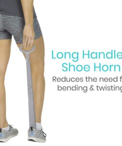 Vive Long Handled Shoe Horn (23 Inch) - Plastic Shoehorn for Men, Women and Kids - Adjustable Extended Reach Assist - Senior Gray 18 7109xXw9LVL