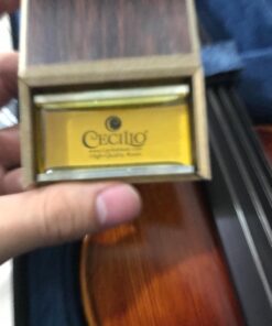 Mendini By Cecilio Violin - MV500+92D - Size 4/4 (Full Size), Black Solid Wood - Flamed, 1-Piece Violins w/Case, Tuner, Shoulder Rest, Bow, Rosin, Bridge & Strings - Adult, Kids Size: 4/4 (Full Size) 84 710AERKOnOL