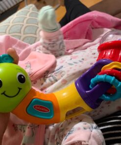 Infantino Topsy Turby Twist and Play Caterpillar Rattle - Rotating Body, Sliding Rings, Mirror & Noise Makers - Activity Toy for Ages 6 Months + 15 710AJUREmKL