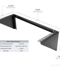 StarTech.com 4U Wall Mount Patch Panel Bracket - 19 inch Steel Vertical Mounting Rack for Network and Data Equipment (RK419WALLV) 19 710B4CN0xoS