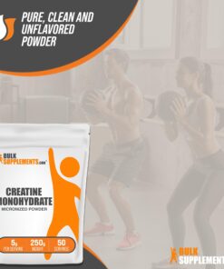 BULKSUPPLEMENTS.COM Creatine Monohydrate Powder - Micronized Creatine Monohydrate, Creatine Supplement, Creatine Powder - 5g (5000mg) per Serving, Unflavored & Gluten Free, 250g (8.8 oz) 50 Servings (Pack of 1) 22 710B6dGDPoL