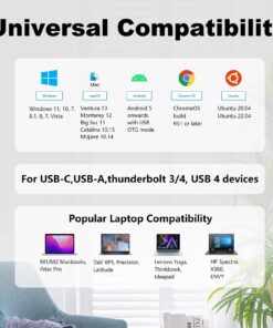 WAVLINK Universal USB C Laptop Docking Station Dual Monitors 5K/4K@60Hz with 65W Host Charging for Thunderbolt 4/3, USB-C Windows, Mac, Chrome, Ubuntu 20.04,22.04(2HDMI, 2DP, 6USB 3.0, 1Gbps Ethernet Displaylink Dock 25 710BKHVsK7L