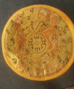 4" Exquisite Tibetan Singing Bowl Set for Meditation ~ Auspicious Eight Lucky Symbols, Buddha Eye & Dorje Painted ~ Silk Cushion & Wooden Mallet Included ~Handmade in Nepal by Thamelmart 29 710BkZwUpaL