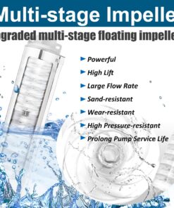 iMeshbean® 4" Deep Well Submersible Pump, 1/2 HP, 220V, 60 Hz, 25 GPM, 150 Feet Head, Stainless Steel with Built-in Control Box M#03 10 710C etheWL