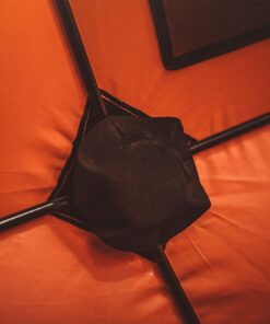Gazelle Tents T4 Hub Tent, Easy 90 Second Set-Up, UV Resistant, Removable Floor, 4-Person, Orange, 78"x 94" x 94" 22272 T4 Orange/Grey 42 710CuoPqyML