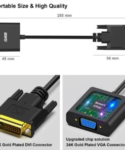 Active DVI-D to VGA Adapter, Benfei DVI-D 24+1 to VGA Male to Female Adapter 1 Pack 15 710D3lHuzXL